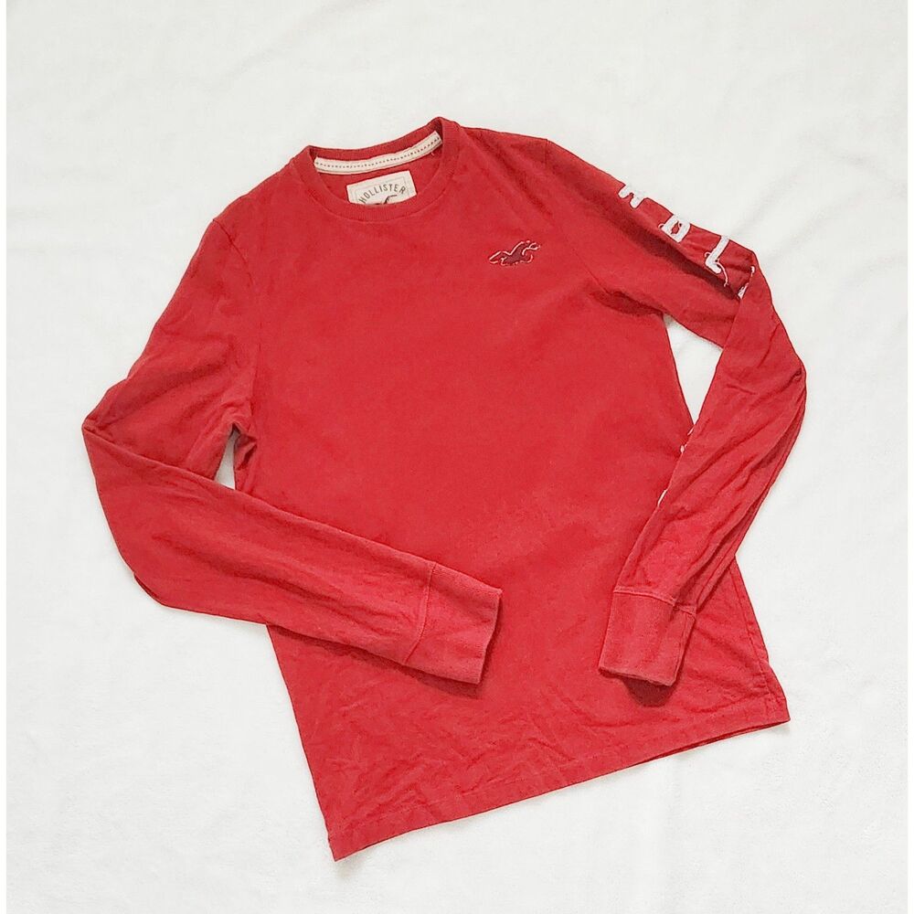 Hollister 100% cotton red long-sleeve shirt